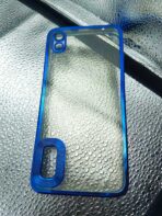 Redmi 7A back cover CD Chrome transparent with camera lens protection blue edge - Image 2