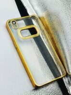 Oppo A37/NEO9 CD Chrome back cover transparent with camera lens protection golden edge - Image 2