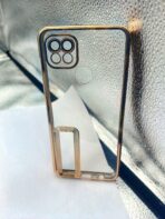 Realme C21 back cover CD Chrome transparent with camera lens protection golden edge
