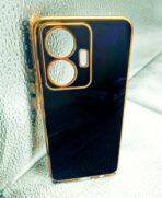 Vivo T1 44W 4G Back Cover Or Case 6D Chrome Black Colour Golden Edge