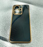 Vivo T1 44W 4G Back Cover Or Case 6D Chrome Black Colour Golden Edge - Image 4