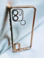 Redmi A1+/Redmi A2+ back cover CD Chrome transparent with camera lens protection golden edge