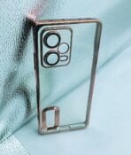 Redmi Note 12 Pro+ 5G back cover CD Chrome transparent with camera lens protection pink edge