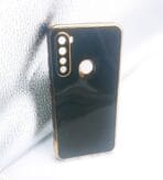 Redmi Note 8 Back Cover 6d Chrome Black Colour Golden Edge