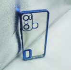 Infinix HOT 20 Play Back Cover CD Chrome Transparent With Camera Lens Protection Blue Edge