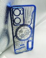 Oppo A57 2022 4G Back Cover Clock Design With Camera Lens Protection Blue Edge