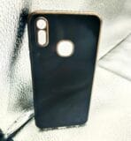 Vivo Y91 Back Cover 6D Chrome black colour golden edge