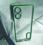 Oppo A17 4G back cover CD Chrome transparent with camera lens protection green edge