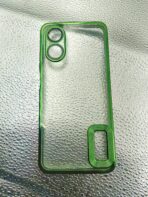 Oppo A17 4G back cover CD Chrome transparent with camera lens protection green edge - Image 2