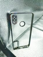 Realme 3/3i back cover CD Watch Chrome transparent with camera lens protection Silver edge